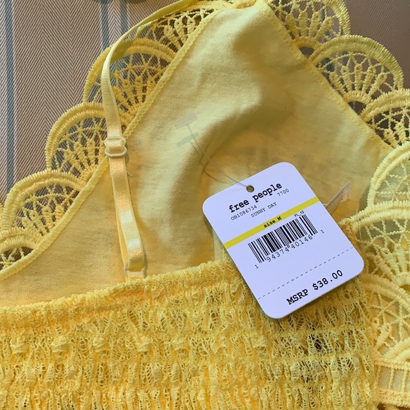 FREE PEOPLE INTIMATELY CROCHET SUNRISE TO SUNSET BRA IN SUNNY DAY SIZE MEDIUM - Picture 10 of 12